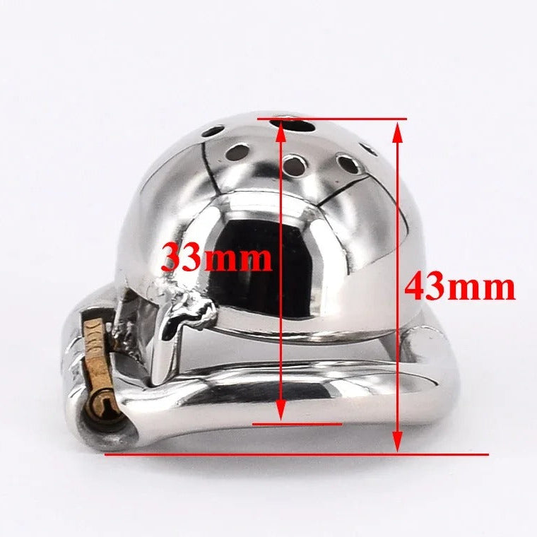Super Small Stainless Steel Male Chastity Device – Cage with Removable Sound and Spiked Ring