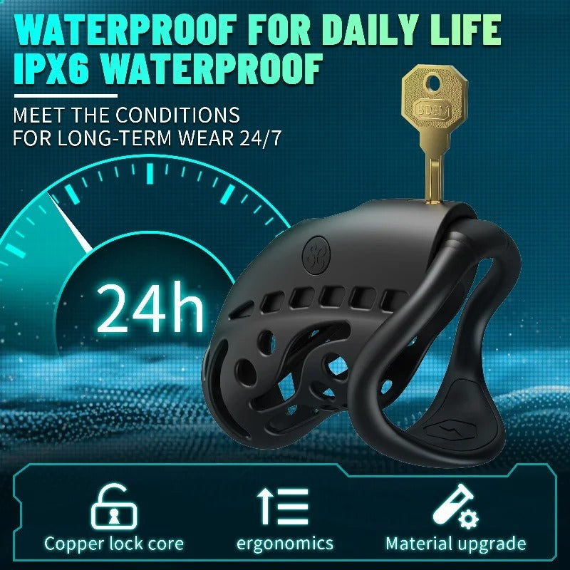 Remote Control Electric Chastity Cage – Male Locking Device with Plug & Adjustable Rings
