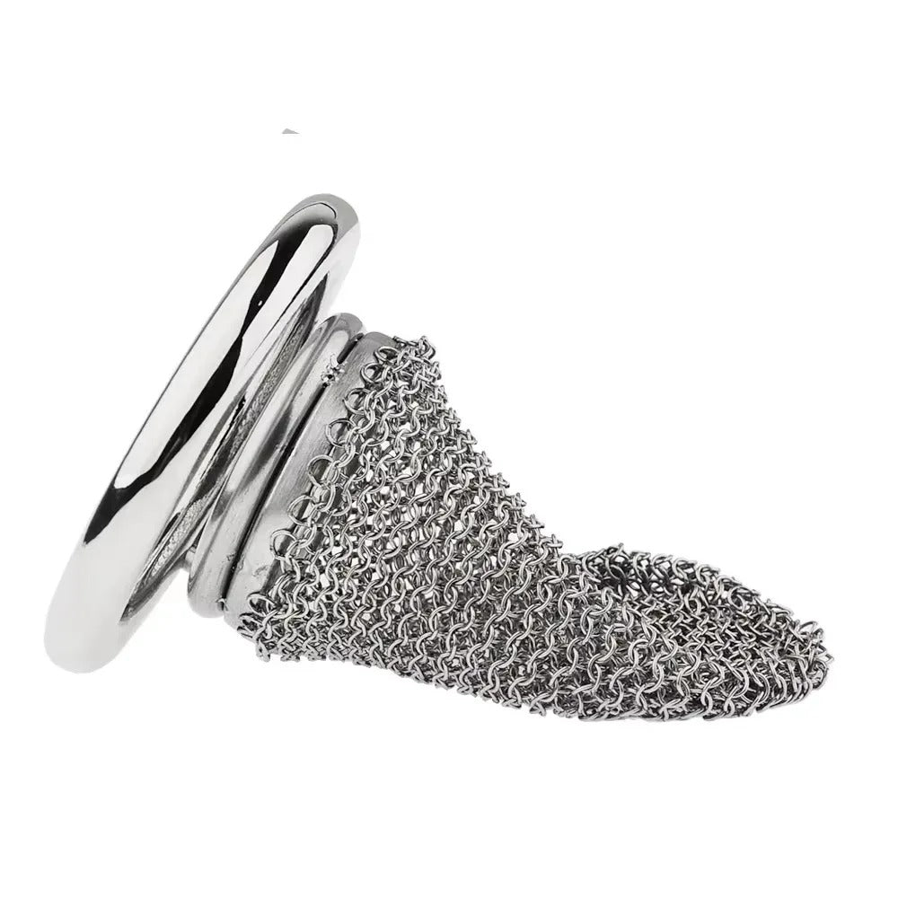Mesh Design Stainless Steel Male Chastity Device – Soft Armor Style Locking Cage