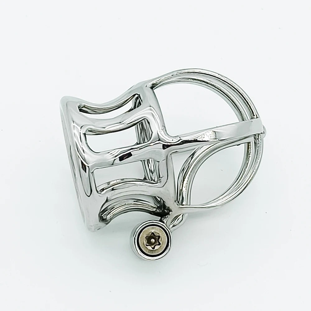 Stainless Steel Crown Glans Chastity Cage – Breathable PA Lock Device for Men