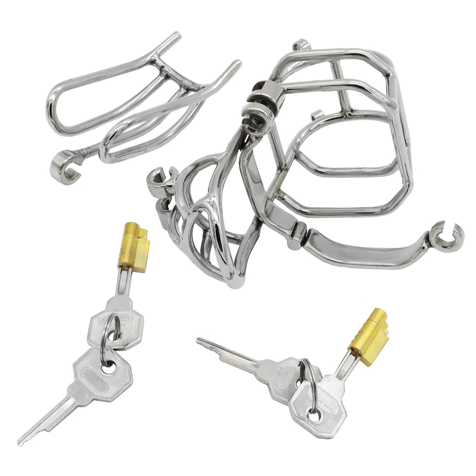 Newest Design Stainless Steel Detachable Male Chastity Device with Stealth Lock