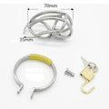 Handmade Stainless Steel Chastity Device | 3" Cage + Support Ring