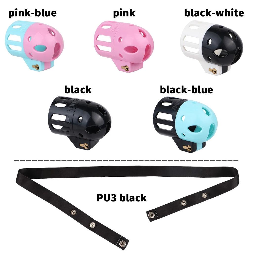 ABS Male Chastity Cage – Lightweight Breathable Hollow Design, Ergonomic Fit (Mixed Colors)