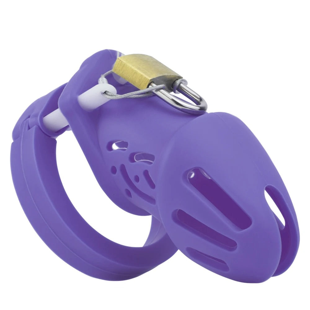 Silicone Male Chastity Cage – Lightweight CB Lock with 5 Rings I Available in 6 Colors