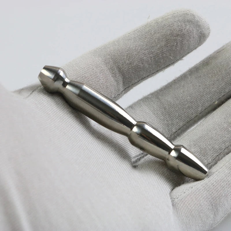 Stainless Steel Beaded Urethral Sound for Men – Chastity Dilator Plug 7mm