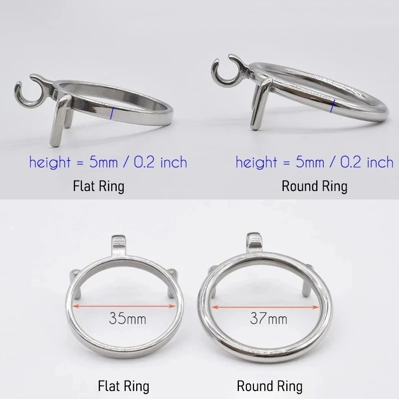 Stainless Steel Male Chastity Cage with Double Ring – Small Chastity Device