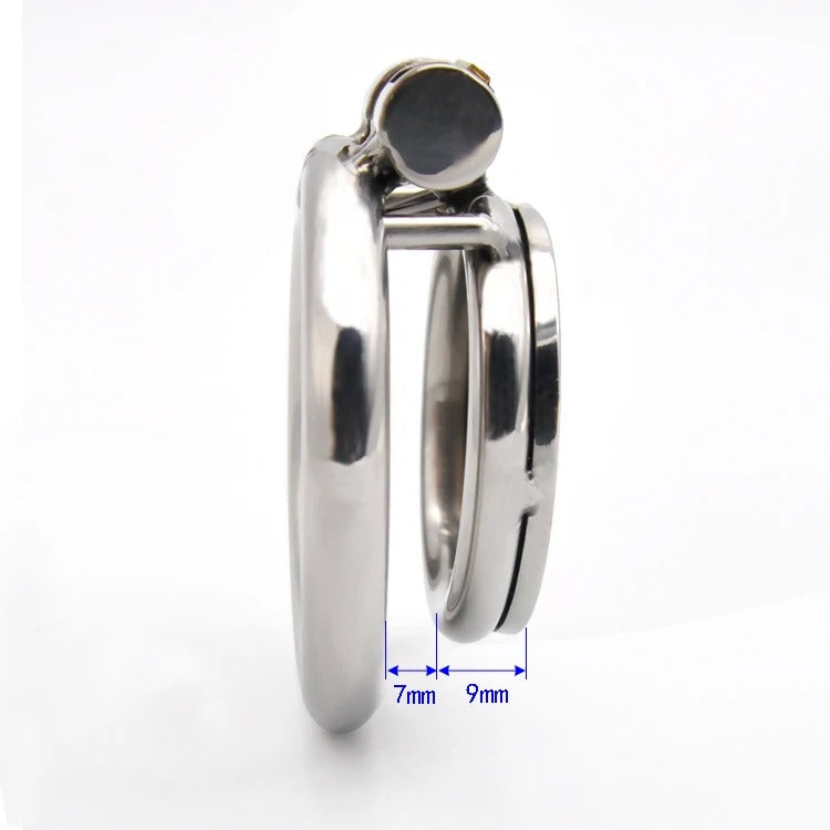 Super Small Stainless Steel Male Chastity Device with Silicone Catheter