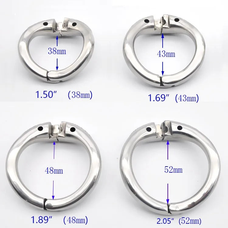 Metal Male Chastity Device with Openable Ring and Vent Hole Design