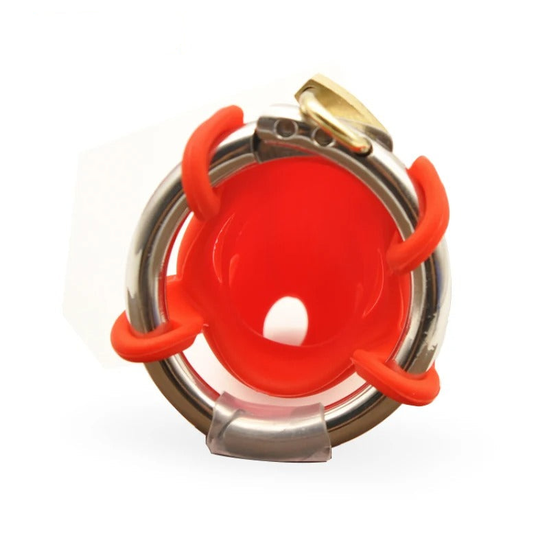 Male Extreme Silicone Chastity Device with Stainless Steel Adjustable Ring and Padlock