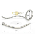 Steel Male Chastity Device with Catheter and Chastity Cage Ring Medical Grade Steel