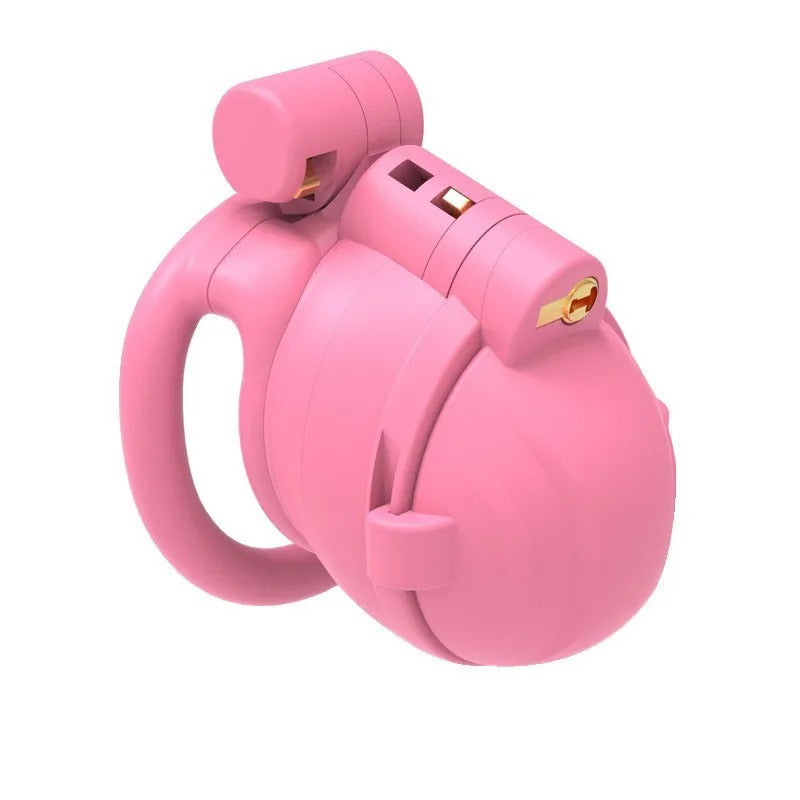 Adjustable Detachable Male Chastity Cage – Anti-Erection Spiky Restraint Device Pink / Black