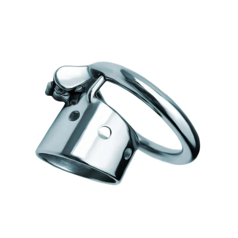 Steel Short Hollow Male Chastity Device – Round Ring Locking Cage
