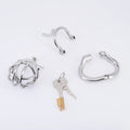 3mm PA Stainless Steel Male Chastity Cage – Breathable Locking Device with Secure Ring