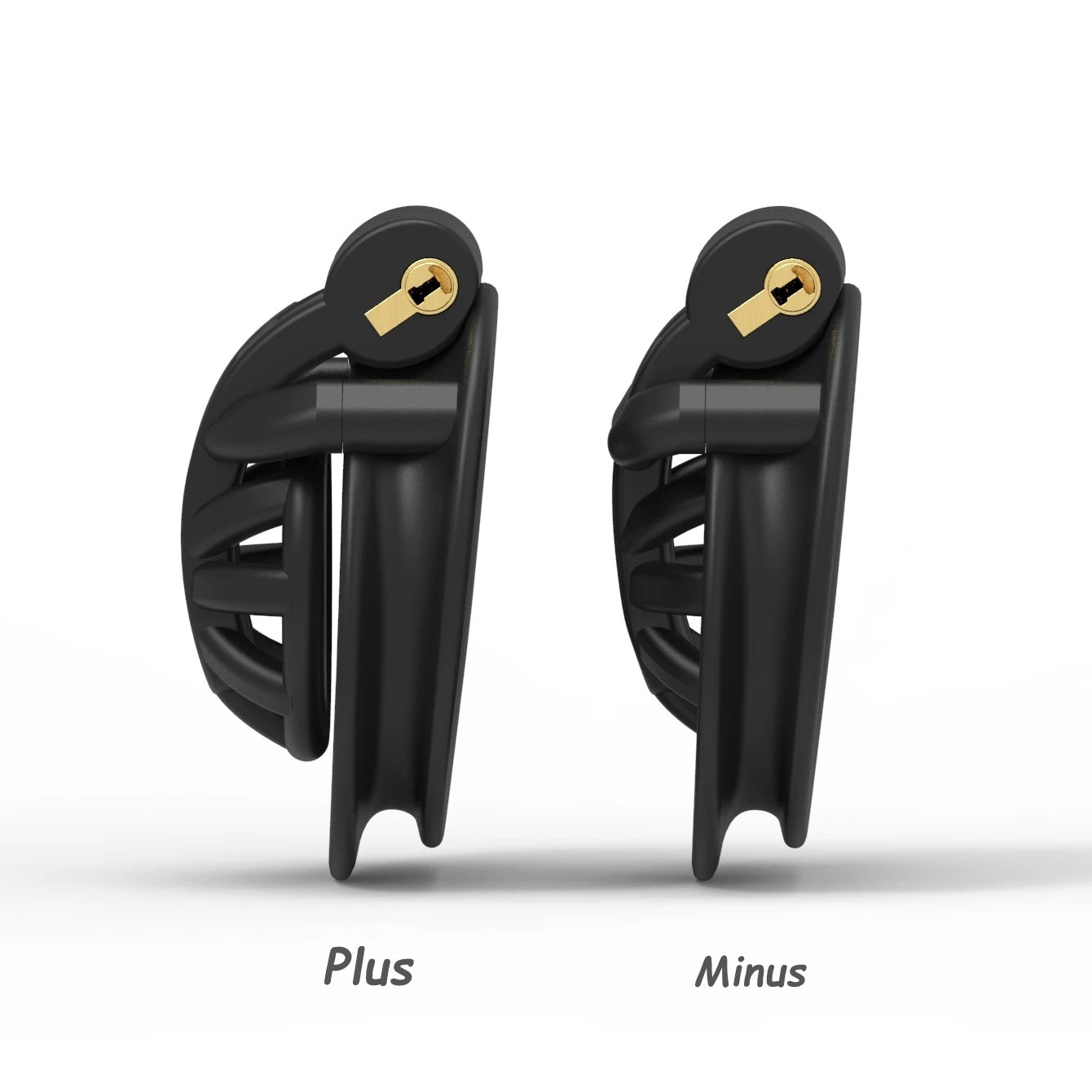 Minus/Plus Cage Male Chastity Device – Double-Arc Cuff Locking System