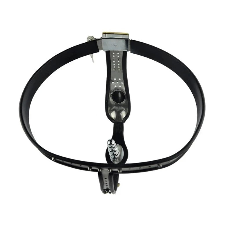 Stainless Steel Chastity Belt Style Cage Plug Option