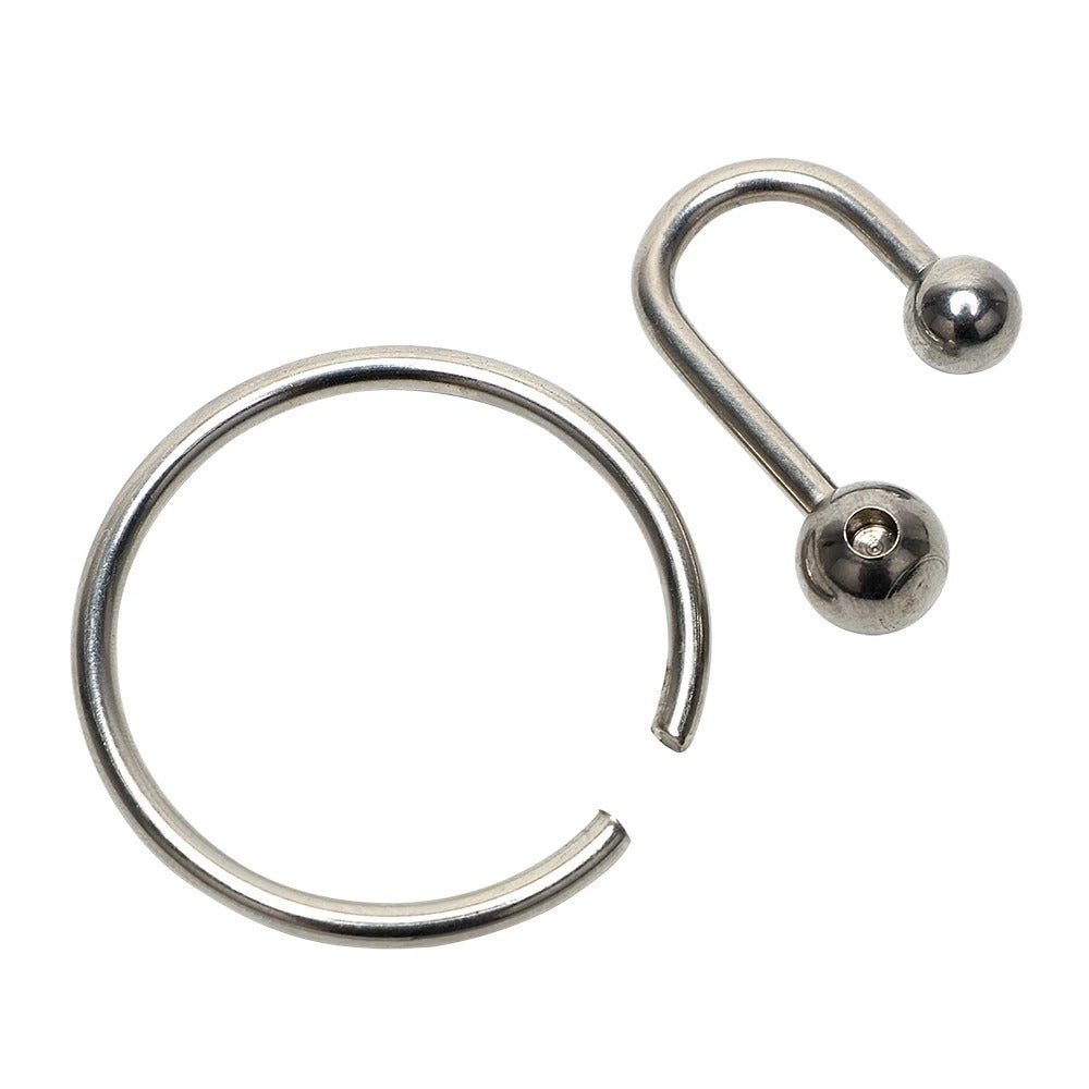 Stainless Steel Urethral Dilator & Penis Ring – Metal Locking Ring for Men