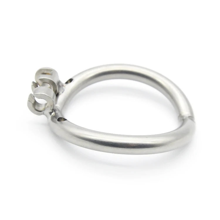 Stainless Steel Chastity Device with Curved Ring