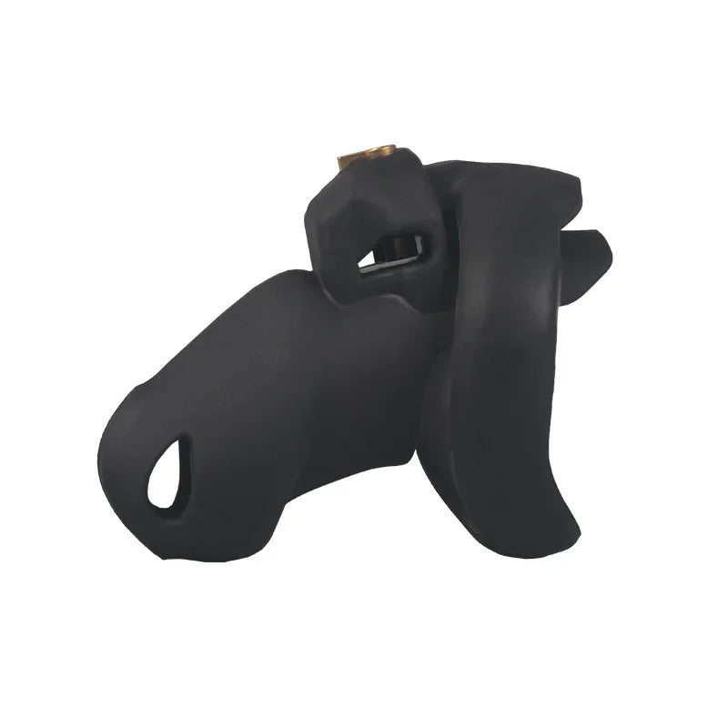 New Model Silicone Male Chastity Cage – Lightweight Lock with 5 Rings, Black & Pink