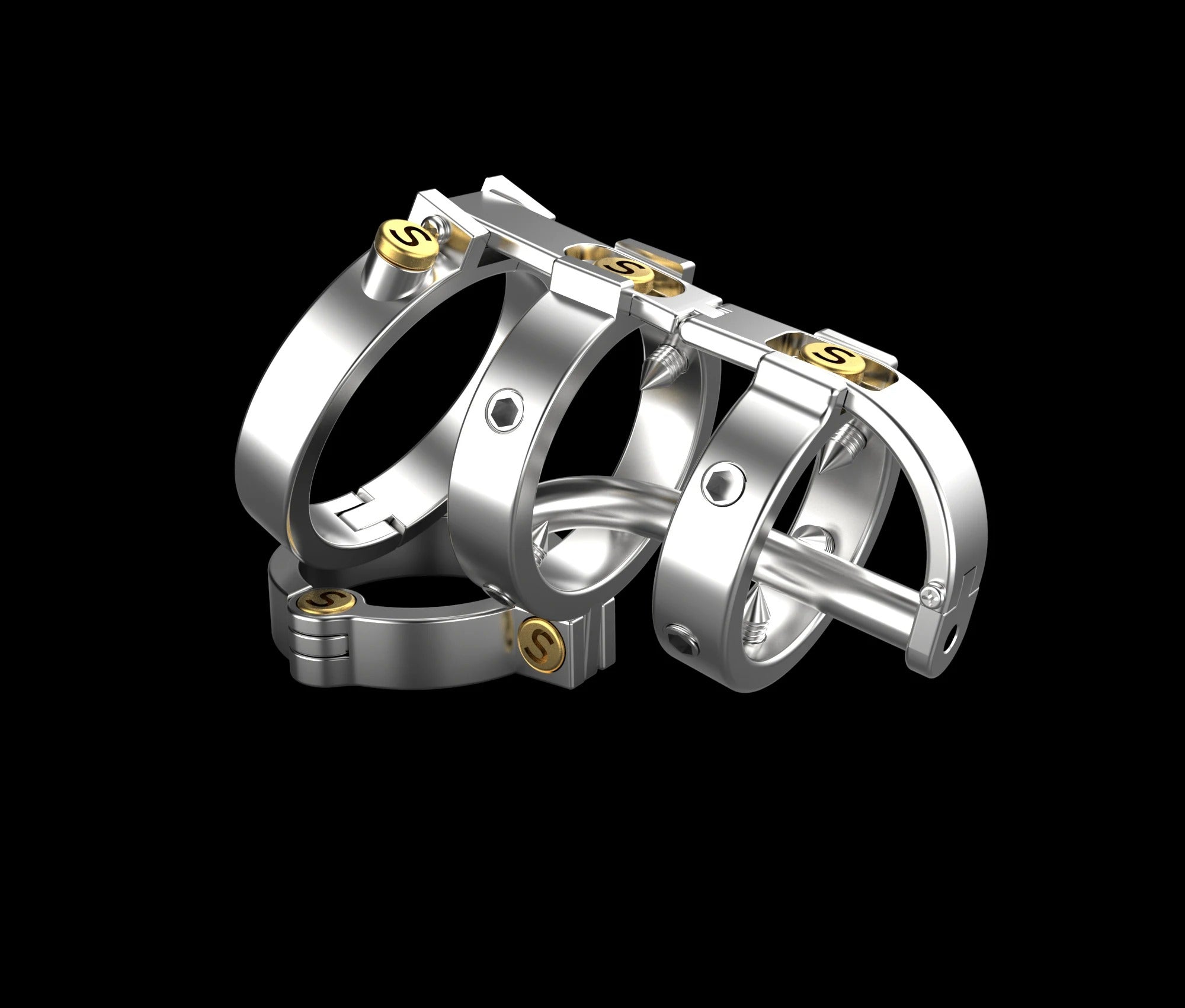 316 Stainless Steel Double Lock Male Chastity Device