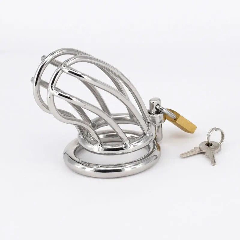Stainless Steel Male Chastity Cage Compact Single Ring 40 45 50 mm