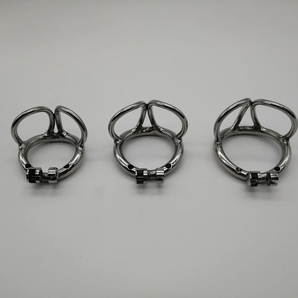 Mini Stainless Steel Male Chastity Cage – Compact Cock Lock with Ring