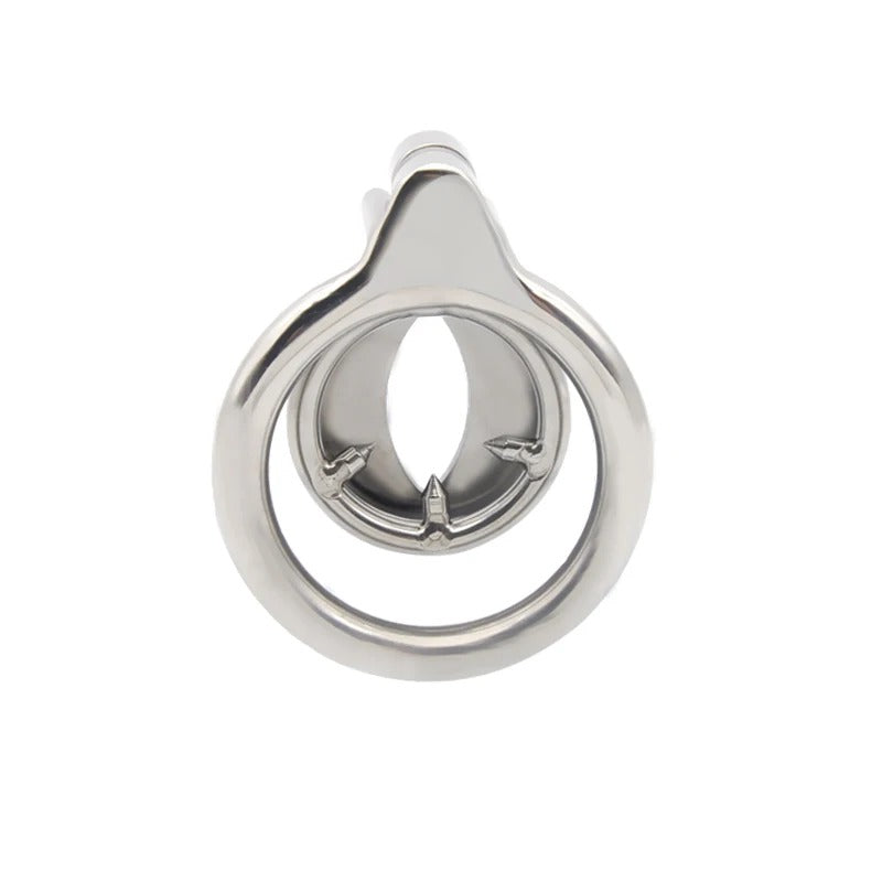 Super Small Stainless Steel Male Chastity Device with Trumpet Cage and Enlarged Urethral Hole V4