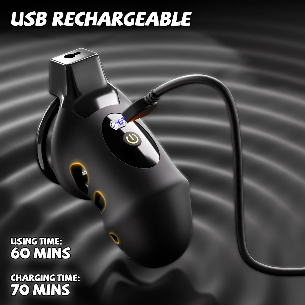 App-Controlled Vibrating Chastity Cage – Smart Lock Device with 10 Vibration Modes & Remote Control