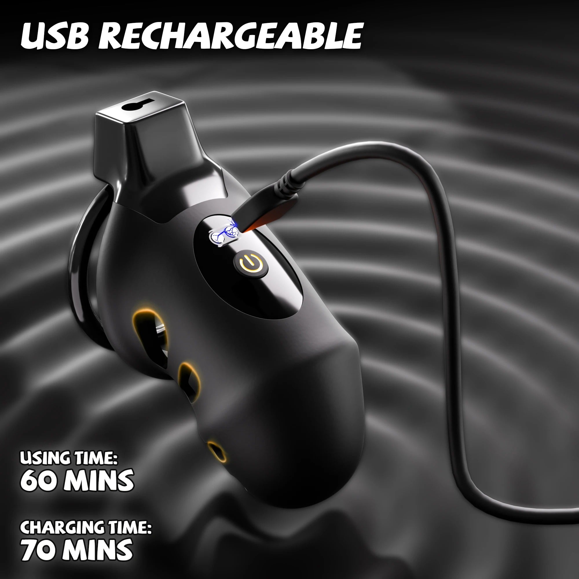 App-Controlled Vibrating Chastity Cage – Smart Lock Device with 10 Vibration Modes & Remote Control