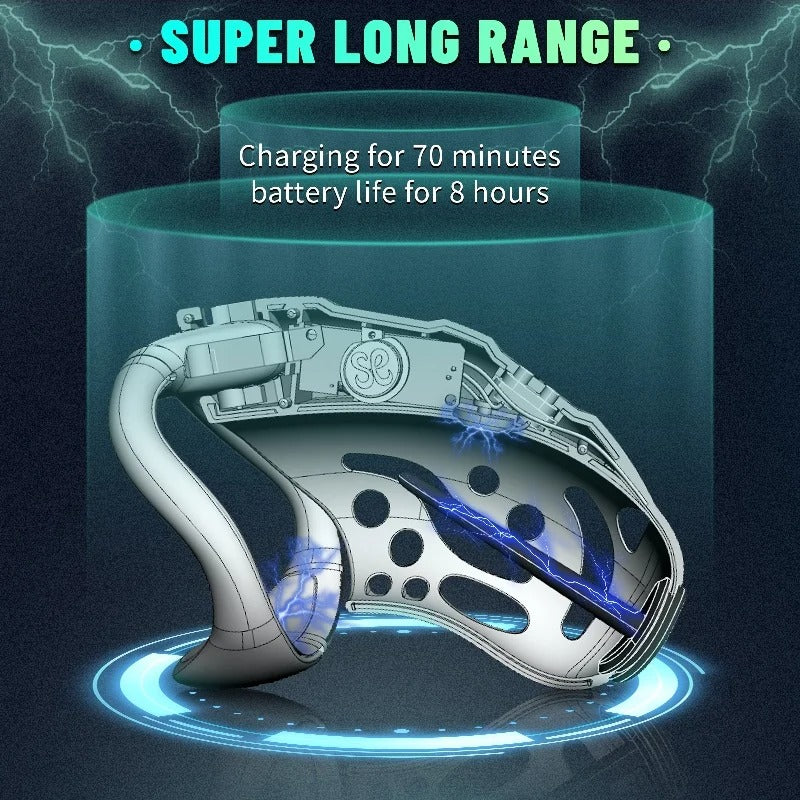 Remote Control Electric Chastity Cage – Male Locking Device with Plug & Adjustable Rings