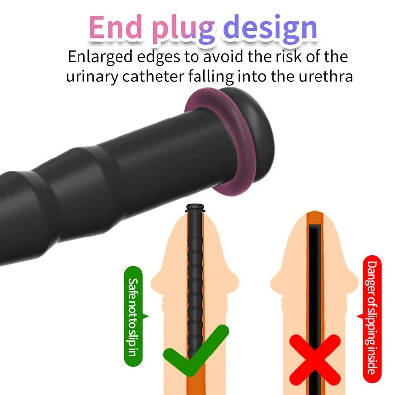 Long Silicone Penis Plug – Hollow Urethral Catheter Dilator for Adults