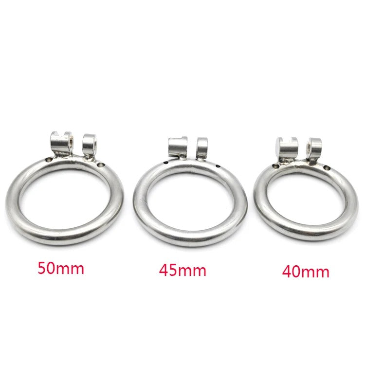 Super Small Stainless Steel Male Chastity Device with Ring