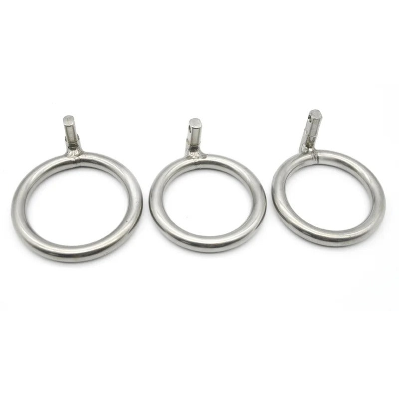 Stainless Steel Men’s Chastity Device Ring & Plug Set
