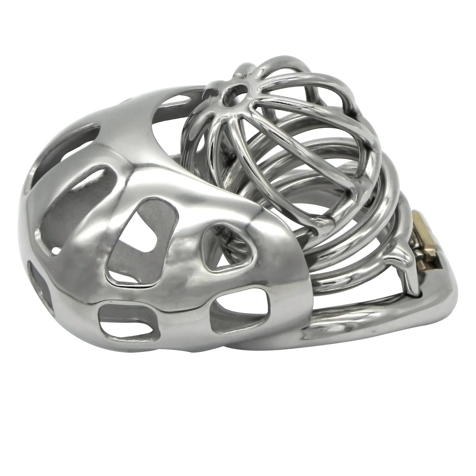 Fully Wrapped Scrotum Stainless Steel Male Chastity Device with Stealth Lock