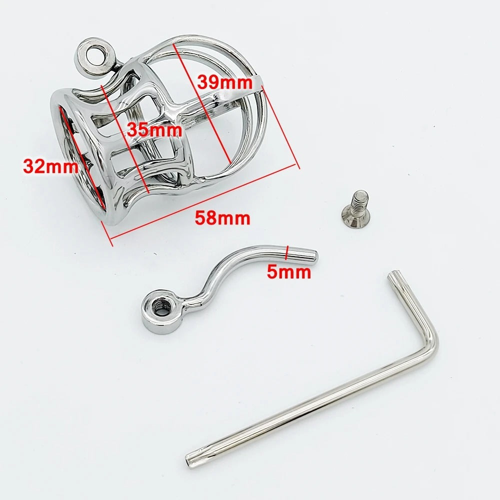 Stainless Steel Crown Glans Chastity Cage – Breathable PA Lock Device for Men