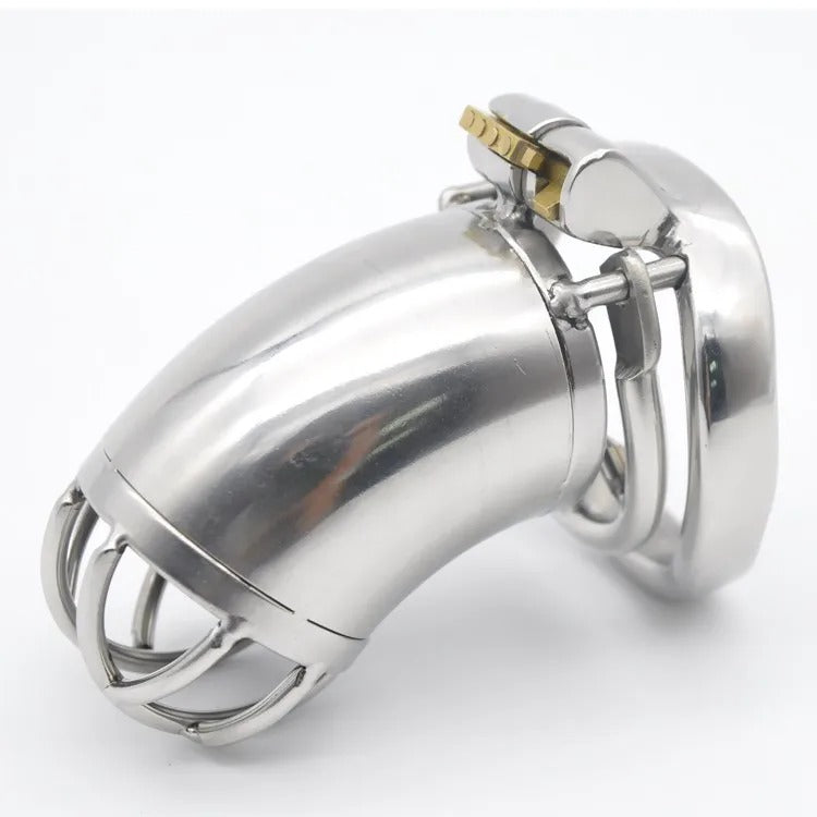 Stainless Steel Stealth Lock Male Chastity Device With  with Anti-Shedding Ring