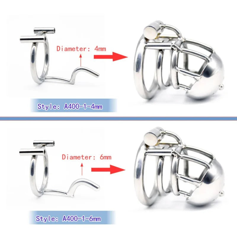 316 Stainless Steel Male PA Chastity Device with Ring