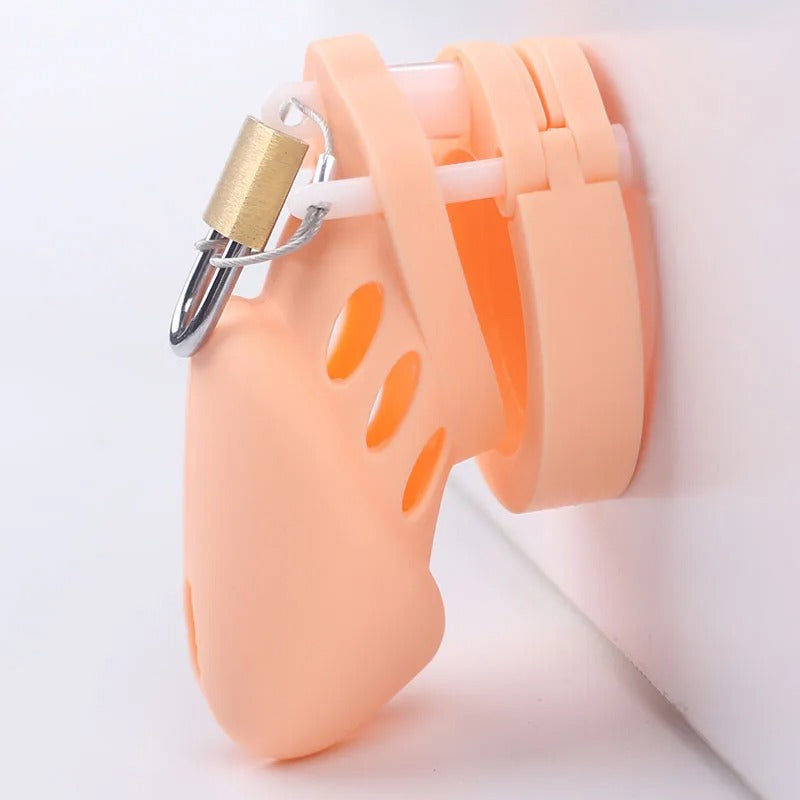 Upgraded Silicone Male Chastity Cage with 5 Rings | BDSM Urethral Device for Men