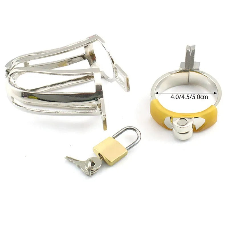 Male Chastity Cage Metal Alloy – Secure Metal Locking Device for Men