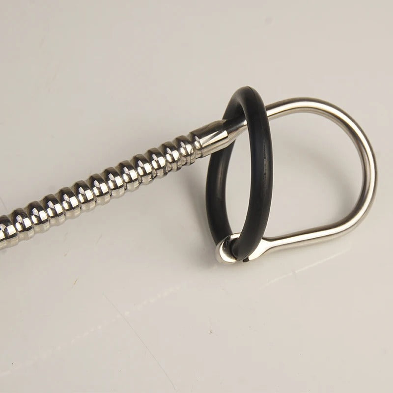 Metal Urethral Plug with Glans Ring – Beaded Stainless Steel Sounding Device for Men