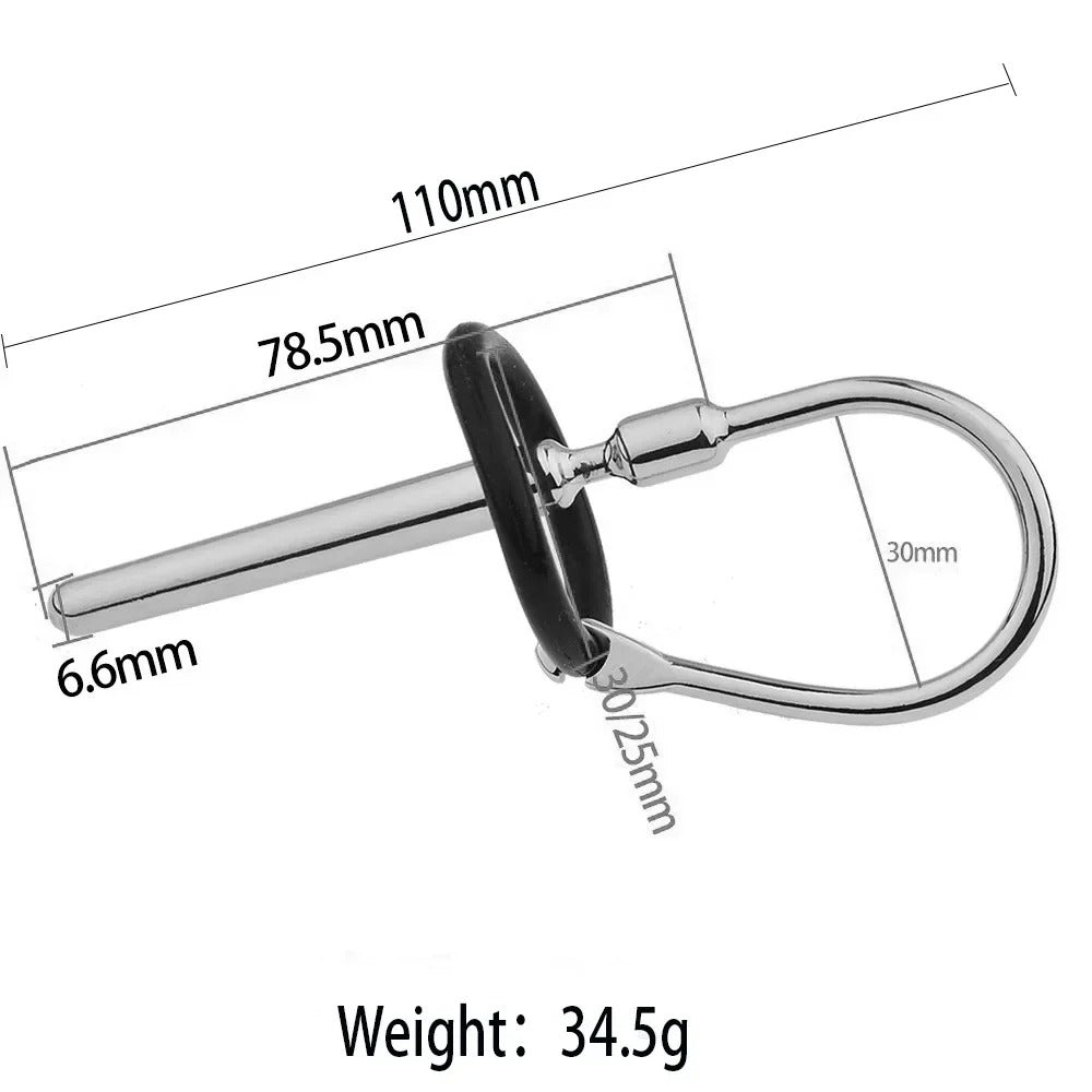 Stainless Steel Urethral Sound with Glans Ring