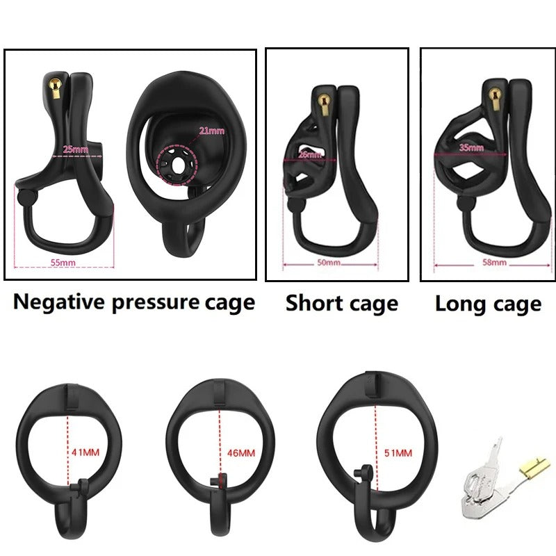 Small Bird Male Chastity Cage Set – Secure Lock with 3 Adjustable Rings