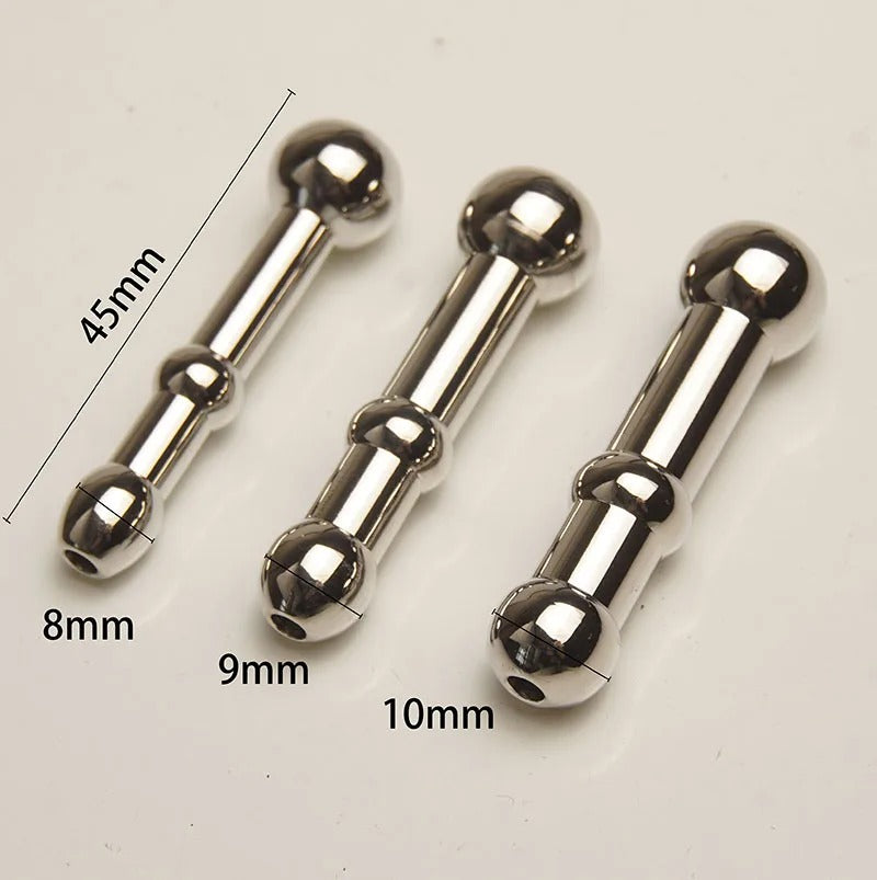 Hollow Stainless Steel Urethral Sound – Metal Dilator Penis Plug 3 Sizes