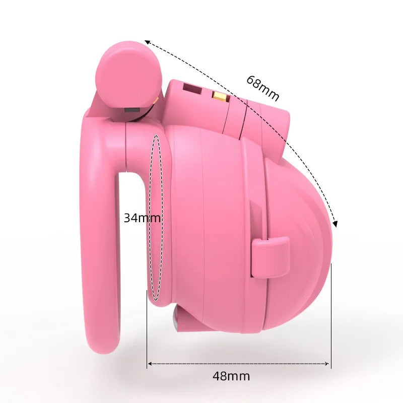 Adjustable Detachable Male Chastity Cage – Anti-Erection Spiky Restraint Device Pink / Black