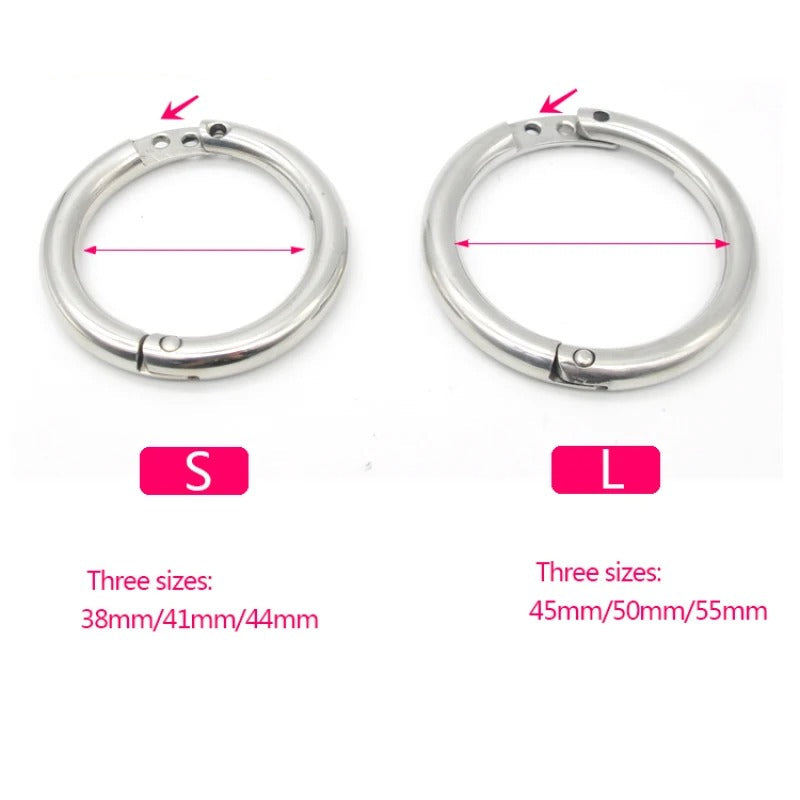 Male Extreme Silicone Chastity Device with Stainless Steel Adjustable Ring and Padlock