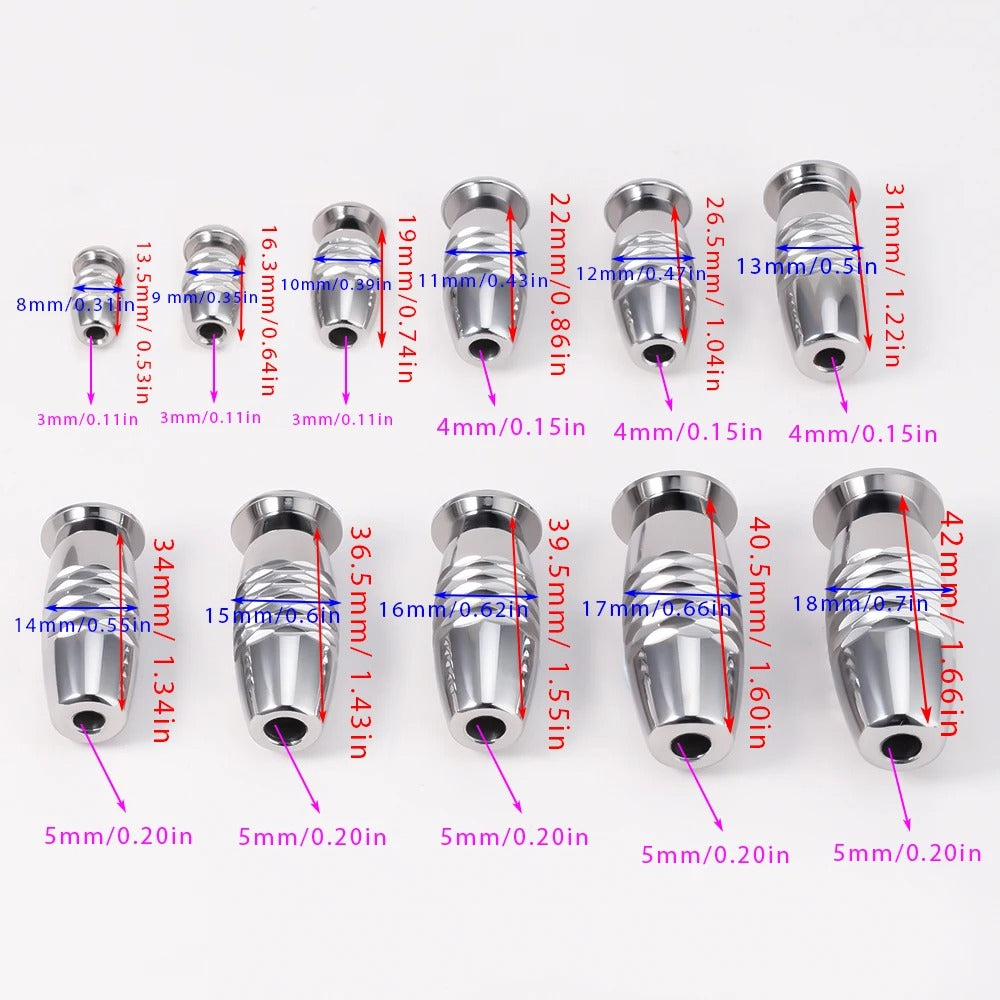 Stainless Steel Urethral Dilator Sound for Men – Horse Eye Stick Plug 8mm-18mm