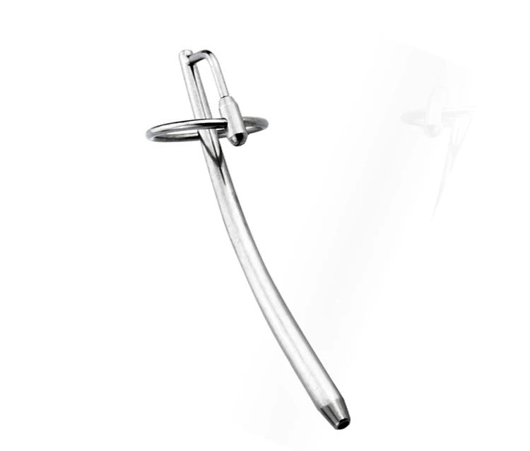 Stainless Steel Men’s Hollow Urethral Plug With 2 Size Ring