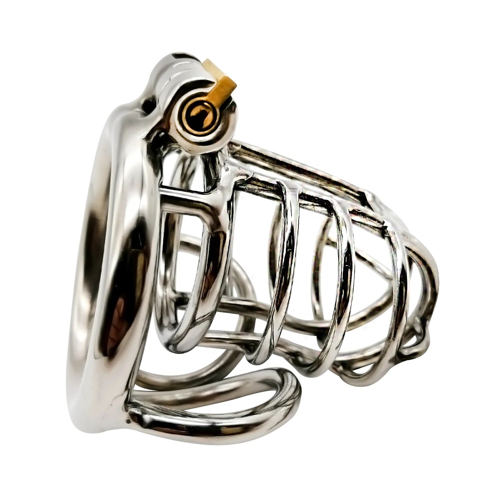 Stainless Steel Male Chastity Cage – Secure Cock Lock with Ring for Discreet Wear