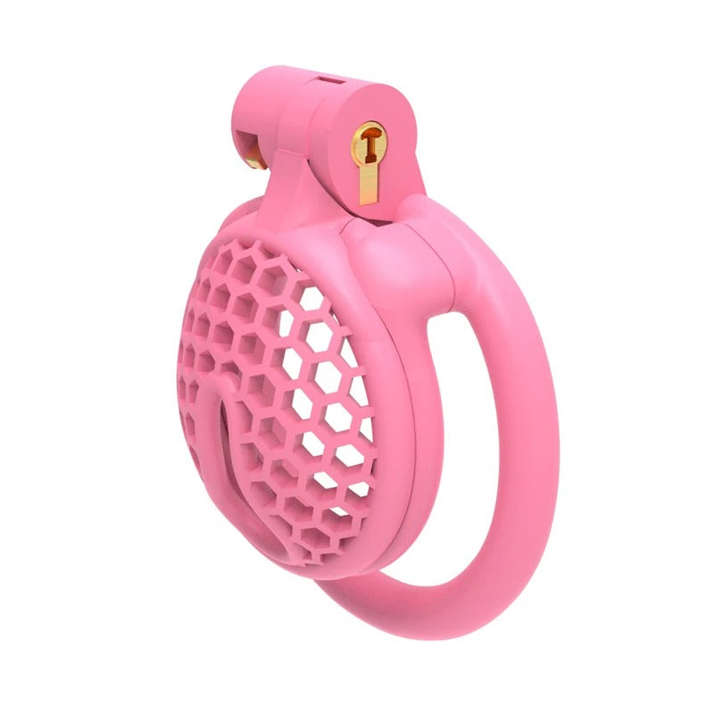 Mini Bee-Hive Design Male Chastity Device – Breathable Cage with Two Ring Types