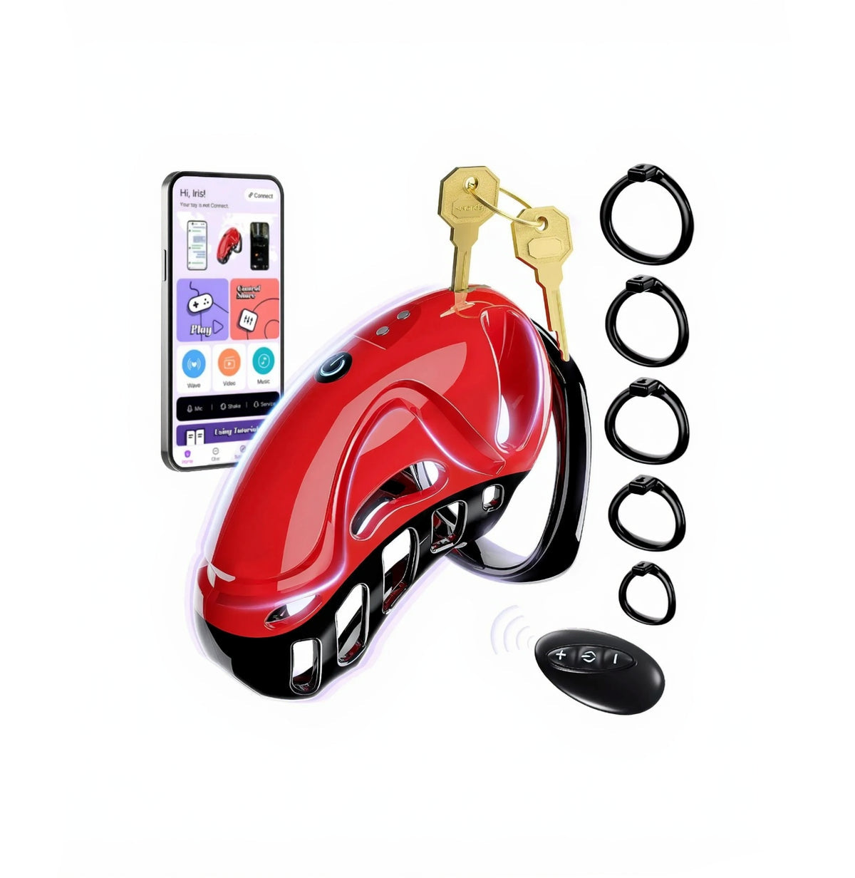 App-Controlled Vibrating Chastity Lock – Remote Control Male Device with Secure Fit