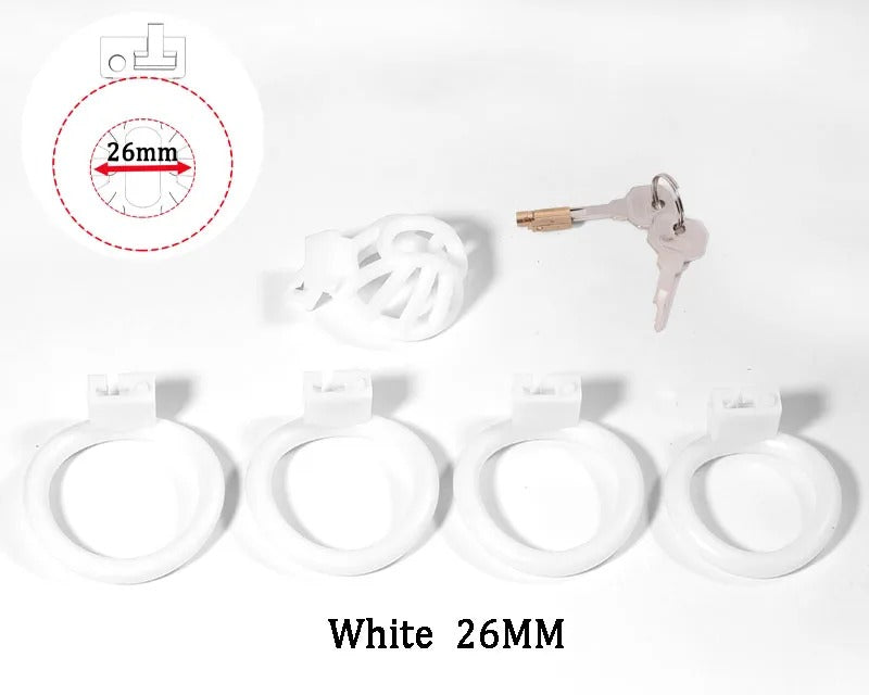 ABS Male Chastity Device – Adjustable Locking Cage with 4 Base Rings